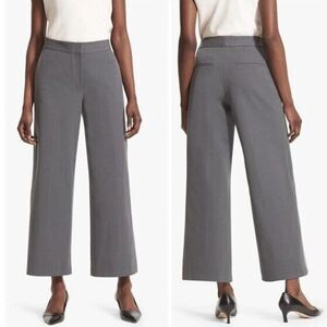 MM Lafleur Grey Wide Leg Cropped Pants Anderson Classic Slacks Cotton Women's 4
